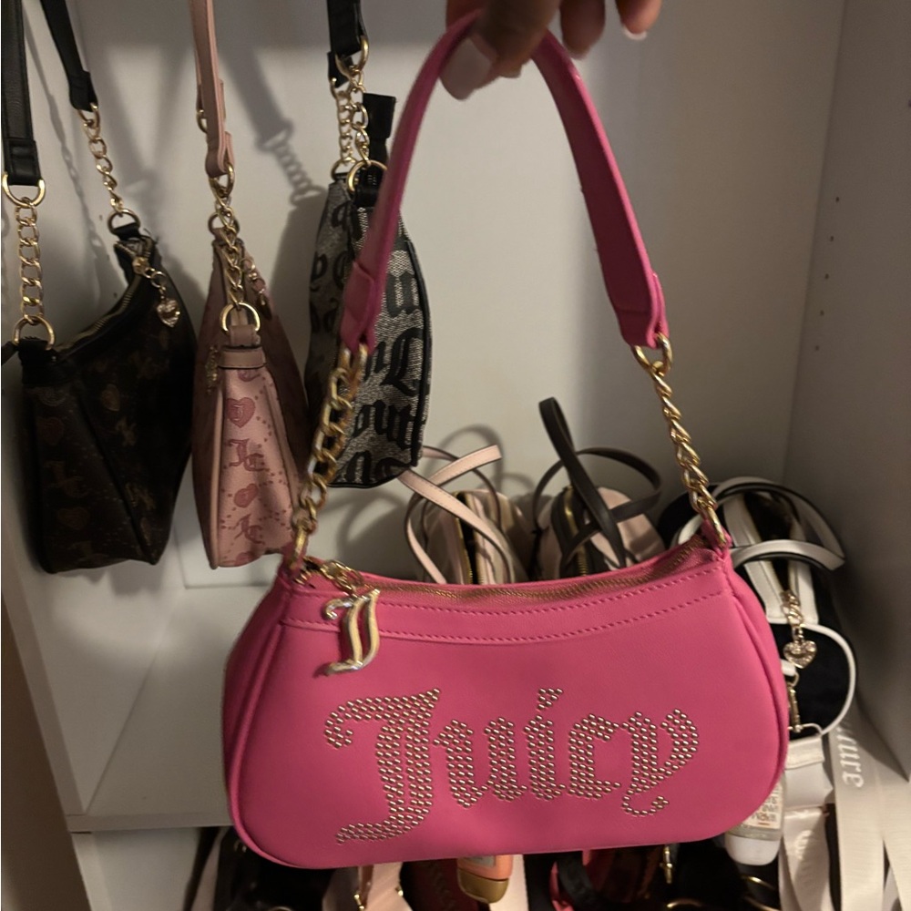 Juicy Couture Pink Shoulder Bag with Gold Accents